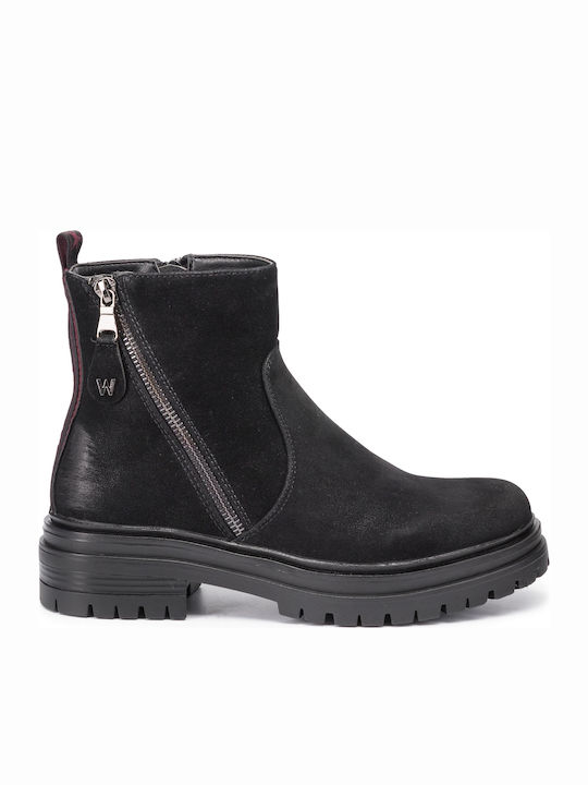 Courtney Zip Suede Γυναικεία Μποτάκια Αστραγάλου Μαύρα