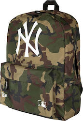 New Era MLB New York Yankees Σχολική Τσάντα Πλάτης Γυμνασίου - Λυκείου σε Χακί χρώμα