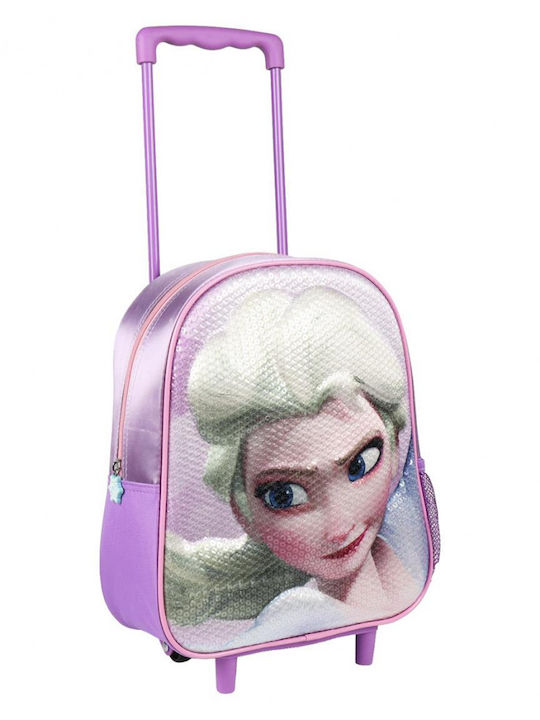 Cerda 3D Elsa Frozen School Bag Trolley Kindergarten in Lilac color