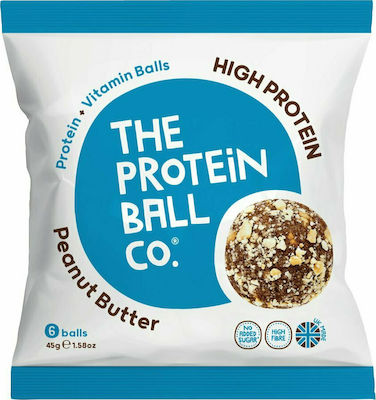 The Protein Ball Co. Snack Whey Balls Protein with Flavour Peanut Butter Sugar Free 45gr 6pcs