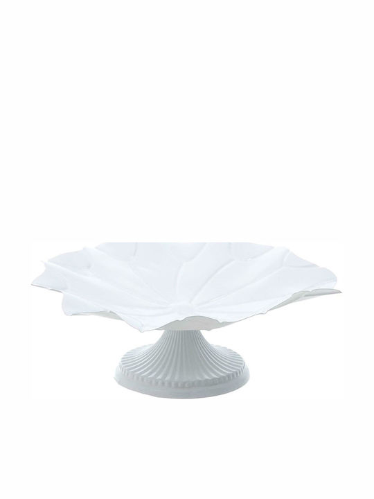 Inart Cake Stand White 40x40x17cm