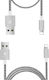 Dux Ducis K-II Плетена USB-A към Lightning кабел Сив 1м
