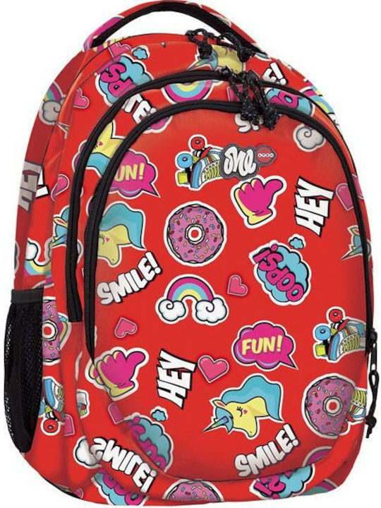 Lyc Sac Rock n' Roll in Red School Bag Backpack Elementary, Elementary in Red color