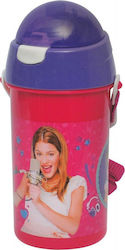 Gim Flip Violetta Plastic Kids Water Bottle wit...