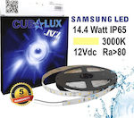 Cubalux Wasserdicht LED Streifen Versorgung 12V mit Warmes Weiß Licht Länge 5m und 72 LED pro Meter SMD2835