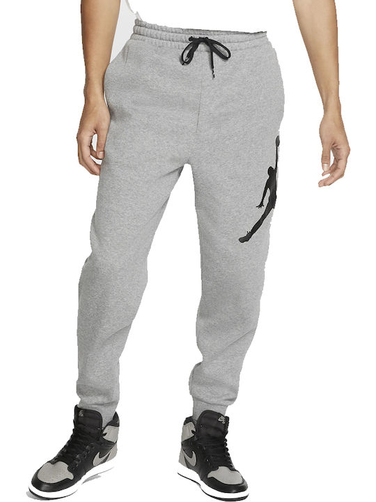 Jordan Jumpman Logo Fleece Παντελόνι Φόρμας με Λάστιχο Γκρι