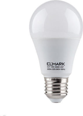 Elmark LED Bulbs for Socket E27 and Shape A60 Cool White 800lm 1pcs