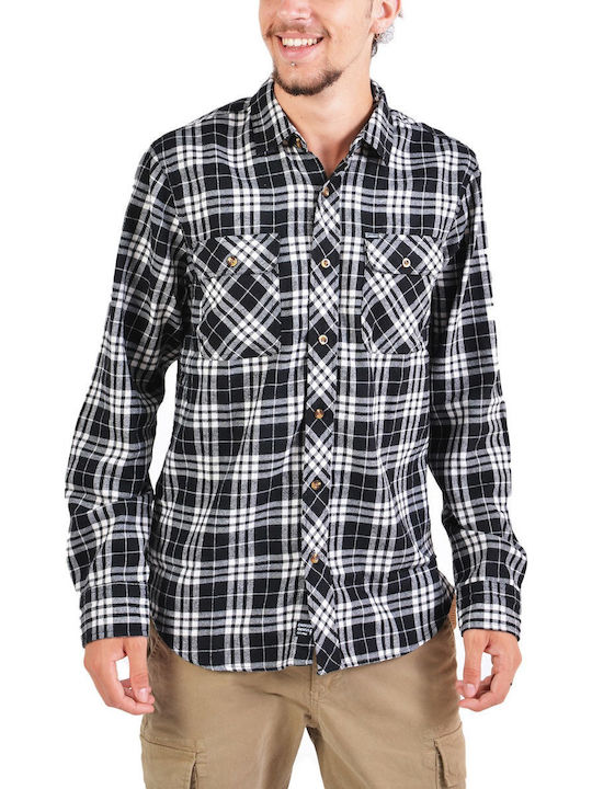 Emerson Long-sleeved Shirt Checked Black / White