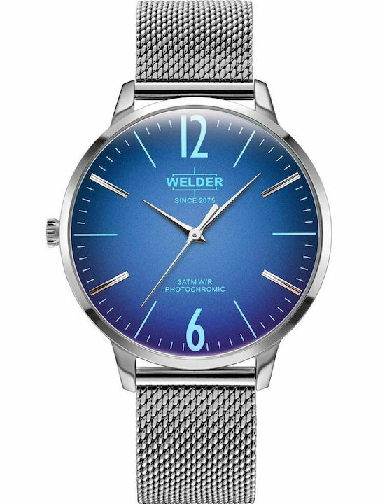 Welder Тънък Мъжки часовник 36mm На батерия Сребърна Метална гривна