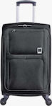 Bartuggi 722-119 Medium Travel Suitcase Fabric Black with 4 Wheels Height 67cm