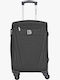 Bartuggi 712-6064 Medium Fabric Black Travel Suitcase with 4 Wheels Height 67cm