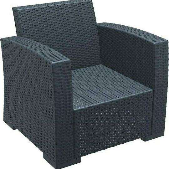 Πολυθρόνα Monaco Dark Grey 82x79x79εκ.