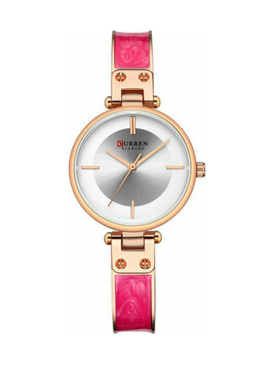 Curren Watch with Fuchsia Metal Bracelet