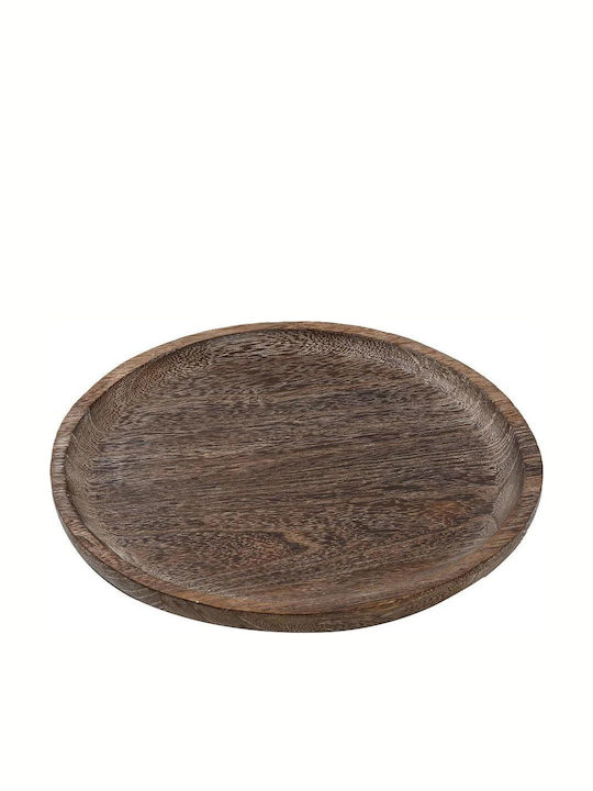 Espiel Round Tray Wooden In Brown Colour 30x30x2.5cm 1pcs