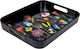 Pylones Serviertablett Aperitime Jardin Fleuri Kunststoff Rechteckig Serviertablett mit Griffen 33x26x4.5cm 1Stück