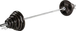 Tunturi Olympic Tri-Grip Barbell Равна штанга Φ50мм Комплект с тежести 100кг Дължина 180см с маншети