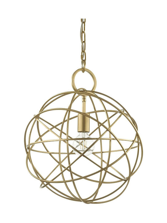 Ideal Lux Konse Pendant Light Single-Light Grid for Socket E27 Gold