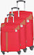 Bartuggi Σετ Βαλίτσες 3τμχ σε Κόκκινο χρώμα