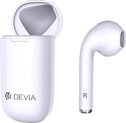 Devia Mono Earbud Bluetooth Handsfree Earphone with Charging Case White