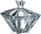 Bohemia Φοντανιέρα Cristal Metropolitan cu Capac 12x12x12.5cm Transparentă