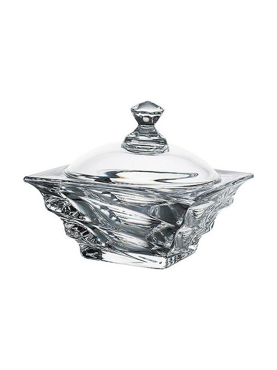 Bohemia Crystal Sweet Jar Casablanca with Lid Transparent 18cm