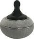 Karvounis Ceramic Sweet Jar Monika with Lid Silver 20x20x18cm