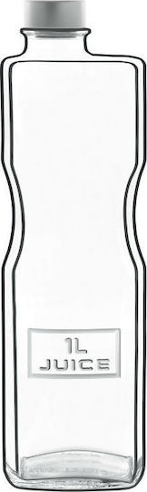 Bormioli Rocco Glass Water Bottle with Screw Cap Optima Transparent 1000ml