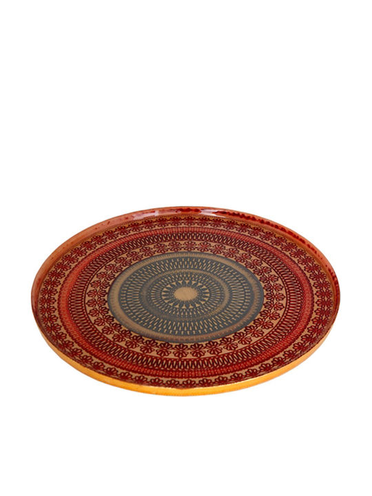 Espiel Brugge Decorative Platter Glass Orange 1pcs 28x28εκ.