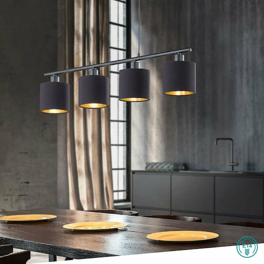 Trio Lighting Tommy Κρεμαστό Φωτιστικό Μαύρο 75x12x150εκ. Trio Lighting Tommy Κρεμαστό Φωτιστικό Μαύρο 75x12x150εκ.