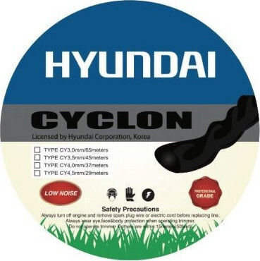 Hyundai Cyclon Μεσινέζα Τετράγωνη Στριφτή Μήκους 29m και Πάχους 4.5mm