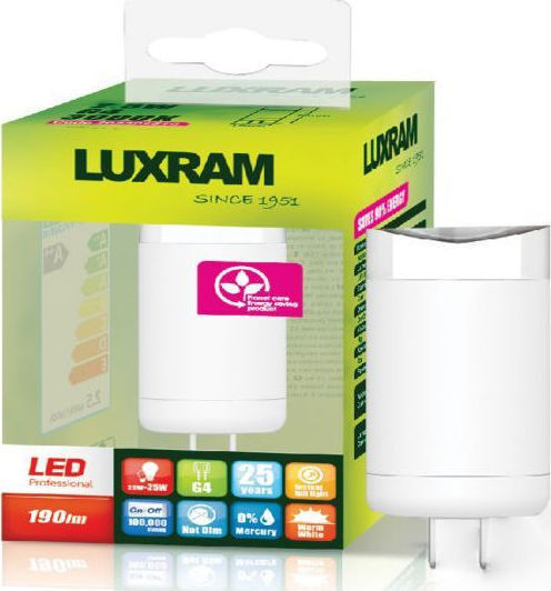 Luxram Λάμπα LED 1.5W για Ντουί G4 Φυσικό Λευκό 120lm