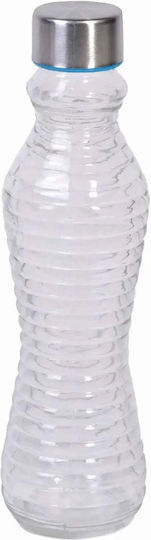 Sidirela Welle Flasche Wasser Glas mit Schraubverschluss Transparent 1000ml Sidirela Welle Flasche Wasser Glas mit Schraubverschluss Transparent 1000ml