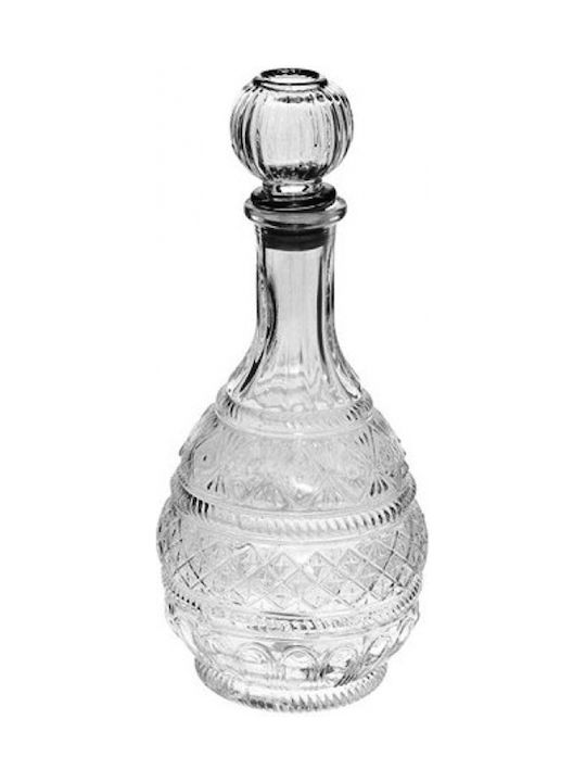 Espiel Glass Transparent Bottle Glass Decanter 24cm with Stopper 500ml
