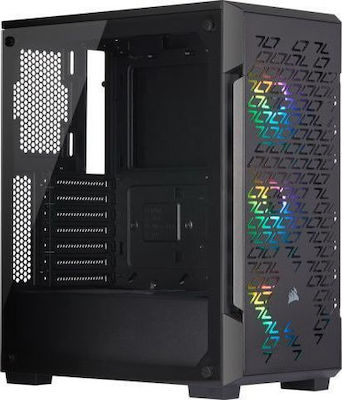 Corsair iCUE 220T RGB Gaming Midi Tower Κουτί Υπολογιστή με Πλαϊνό Παράθυρο Μαύρο