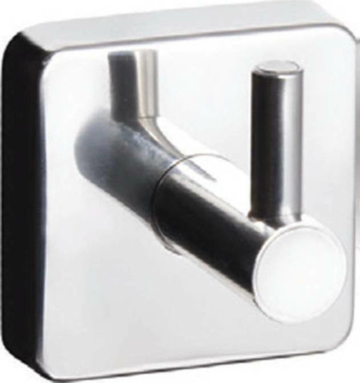 Karag Quattro Single Wall-Mounted Bathroom Hook ​5.5x7cm Inox Silver
