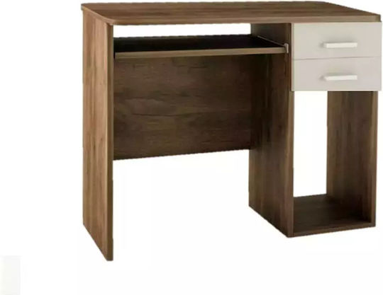 Kinderschreibtisch aus Melamin Walnut-Ecru 100x55x80cm