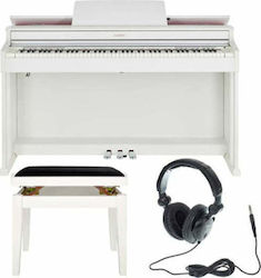 Casio Ηλεκτρικό Όρθιο Πιάνο AP-470 Celviano Set με 88 Βαρυκεντρισμένα Πλήκτρα Ενσωματωμένα Ηχεία και Σύνδεση με Ακουστικά και Υπολογιστή White