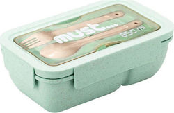 Must Kids Set Lunch Plastic Box Green