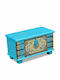 vidaXL Wooden Decorative Trunk Blue 80x40x45cm