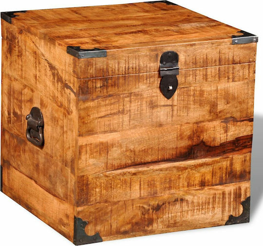 vidaXL Wooden Decorative Trunk Brown 46x46x46cm