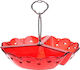 Click Plastic Dessert Divided Serving Plate with 3 Slots Red