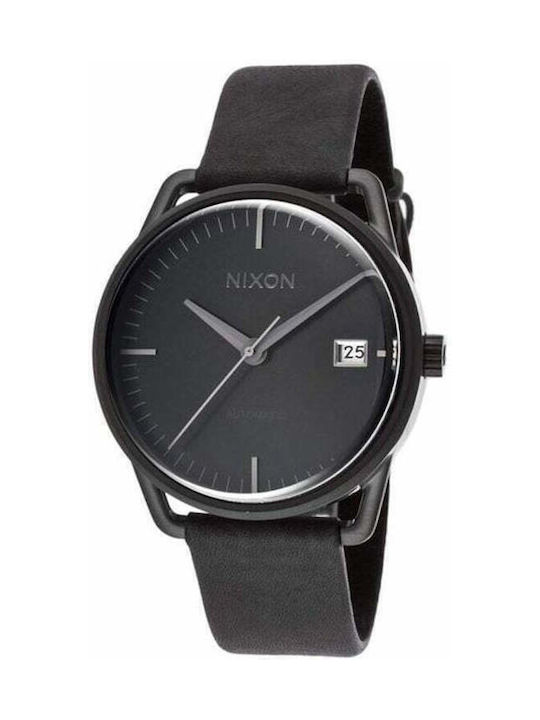 Nixon Watch Automatic with Black Leather Strap A199-001-00