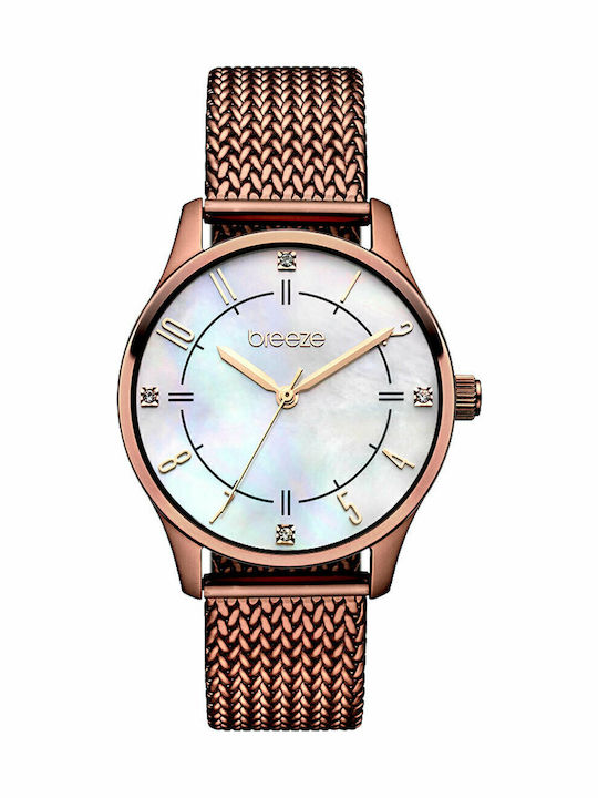 Breeze Allura Women's Watch with Pink Gold Metal Bracelet
