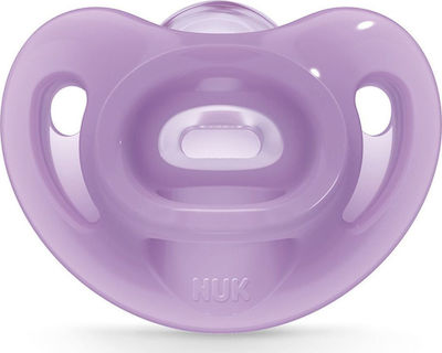 Nuk Orthodontischer Schnuller Silikon Sensitive Purple mit Etui für 0-6 Monate 1Stück