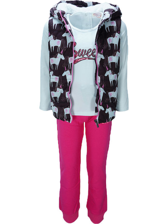 Εβίτα Kids Set with Pants & Jacket Winter 3pcs Multicolour