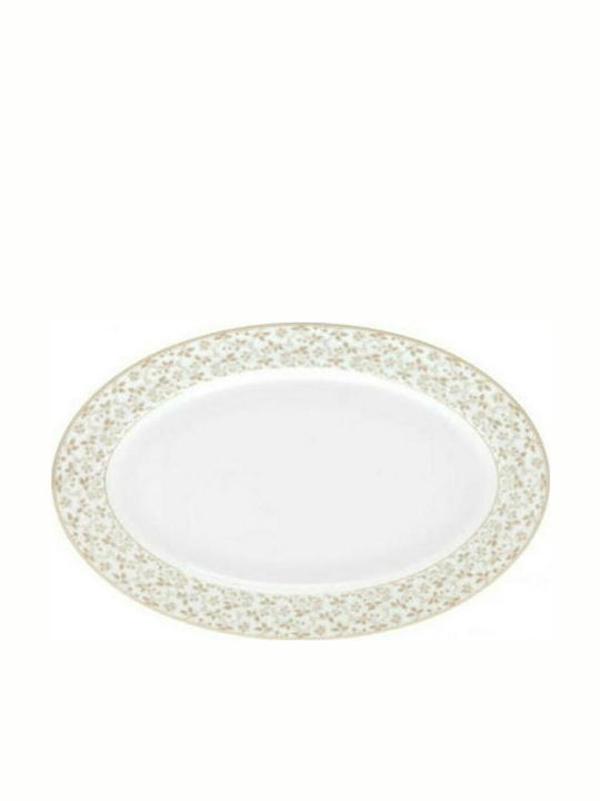 Ιωνία Oval Ceramic Serving Platter Epoch Beige 25cm