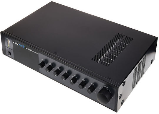 Swissonic SA 125 Leistungsverstärker Kommerzieller Verstärker 120W/100V in Schwarz Farbe
