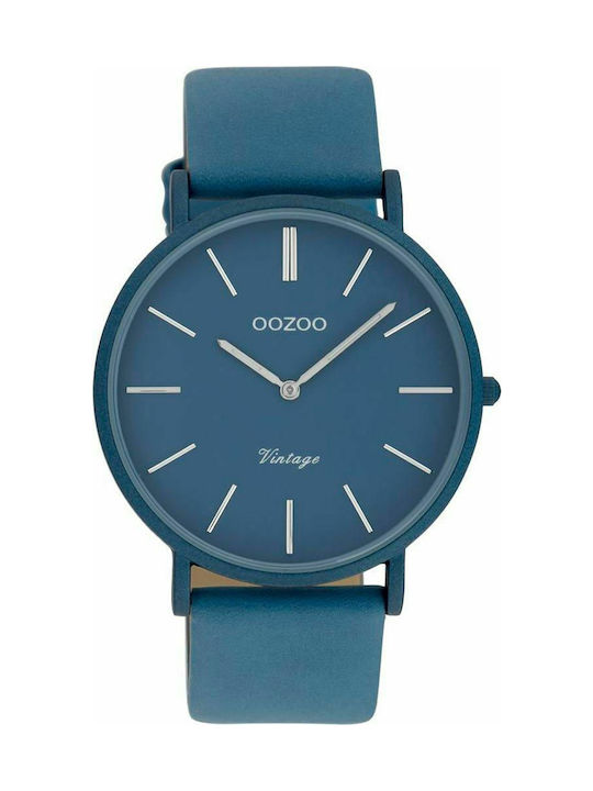 Oozoo Timepieces Watch with Blue Leather Strap