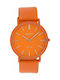 Oozoo Timepieces Ρολόι με Πορτοκαλί Δερμάτινο Λουράκι