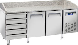 Cool Head Edelstahl Kühltisch Pizza 430Es mit 2 Türen und Kühlaggregat +2/+8°C L202.5xB80xH104cm Cool Head Edelstahl Kühltisch Pizza 430Es mit 2 Türen und Kühlaggregat +2/+8°C L202.5xB80xH104cm